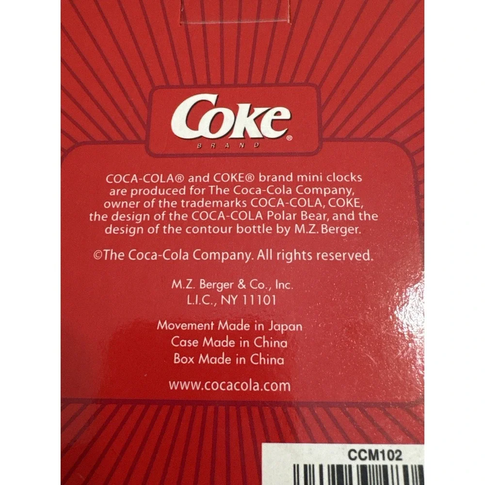 VTG‎ 2003 Coca-Cola Mini Clock Girl at Soda Fountain Scene MZ Berger CCM102 Box